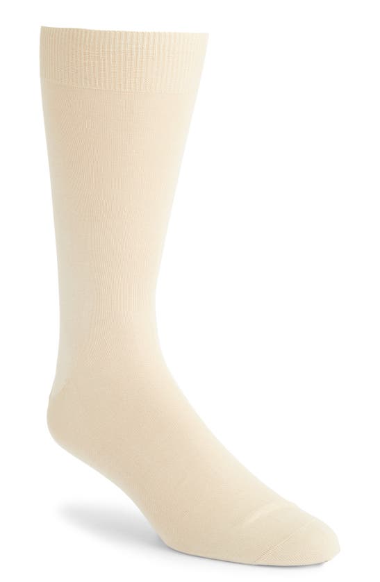 Shop Canali Solid Cotton Dress Socks In White