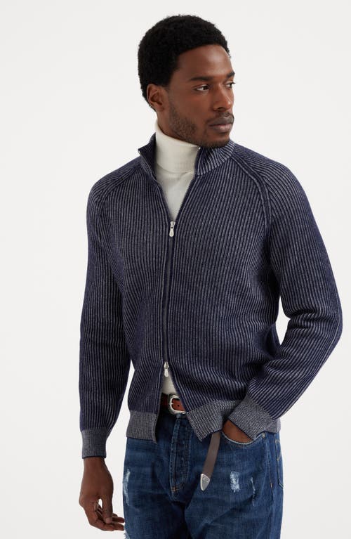 Shop Brunello Cucinelli Vanisé Cardigan In Marine Blue