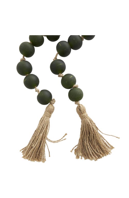 Willow Row Bohemian Glass Beaded Tassel Garland In Green
