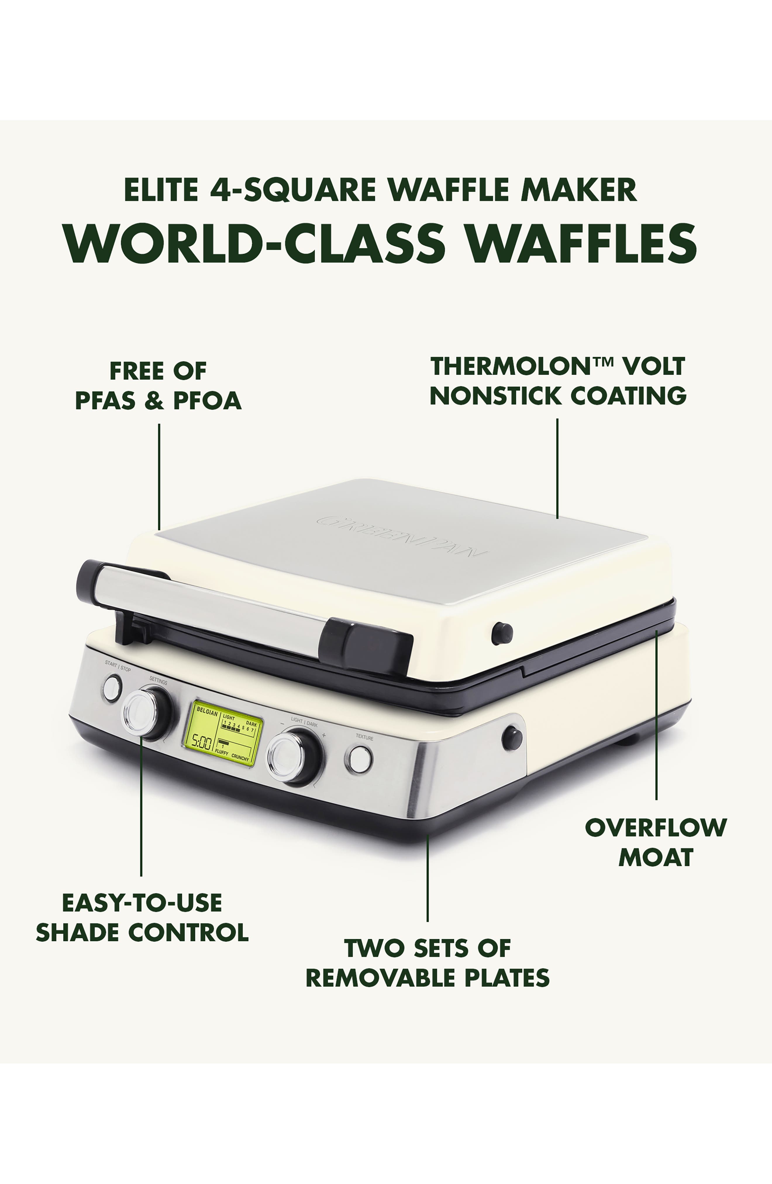 GreenPan Elite Ceramic Nonstick 4Square Waffle Maker Nordstrom