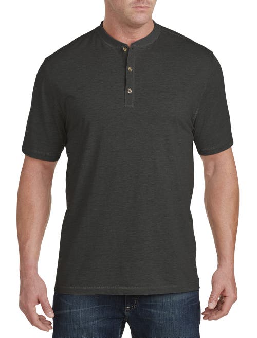 Harbor Bay Wicking Jersey Henley Shirt In Granite Hthr