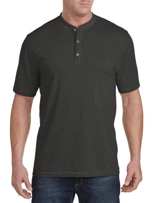 HARBOR BAY HARBOR BAY BY DXL WICKING JERSEY HENLEY SHIRT 