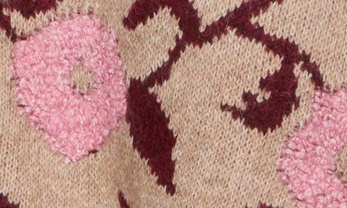 Dr2 By Daniel Rainn Floral Cardigan In Burgundy