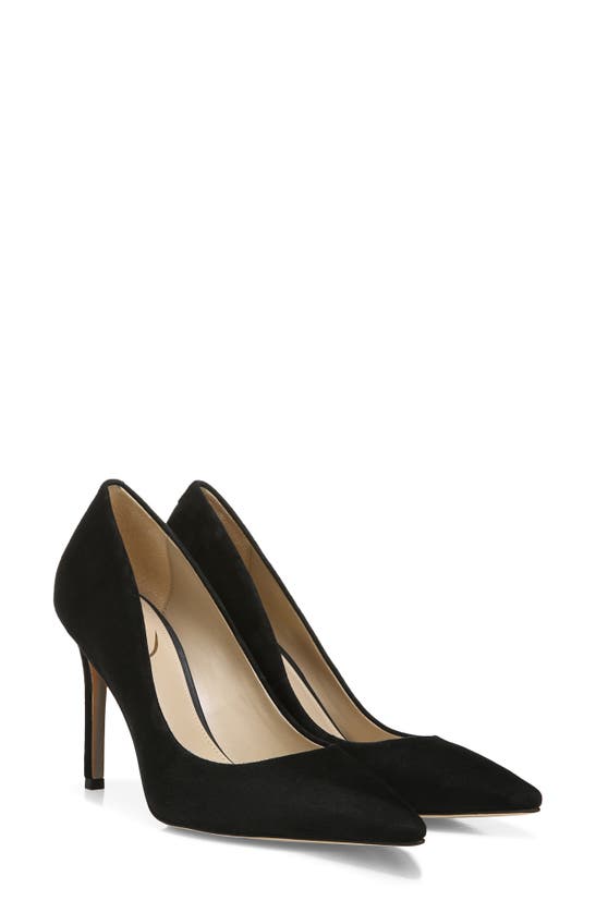 Shop Sam Edelman Hazel Pointed Toe Pump In Black Suede