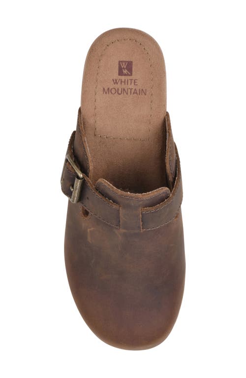 Shop White Mountain Footwear White Mountain Behold Suede Platform Clog In Brown/leather