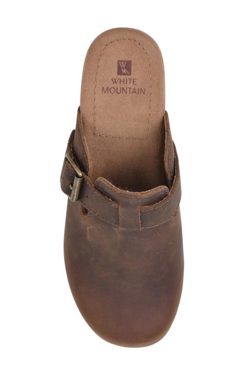 White Mountain Footwear White Mountain Behold Suede Platform Clog In Brown/leather
