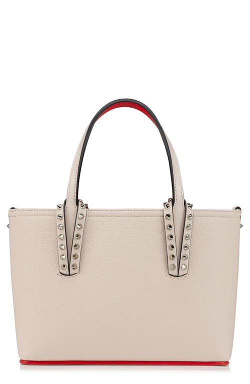 Shop Christian Louboutin Mini Cabata Empire Calfskin Tote In F611 Leche/leche