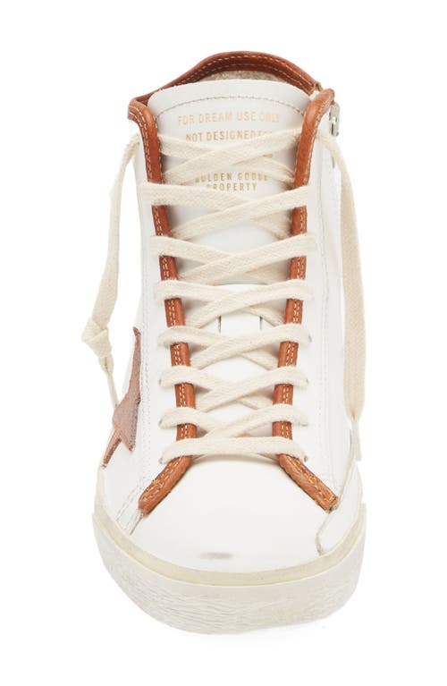 Golden Goose Francy Private Edition Zip High Top Sneaker In White/cuoio