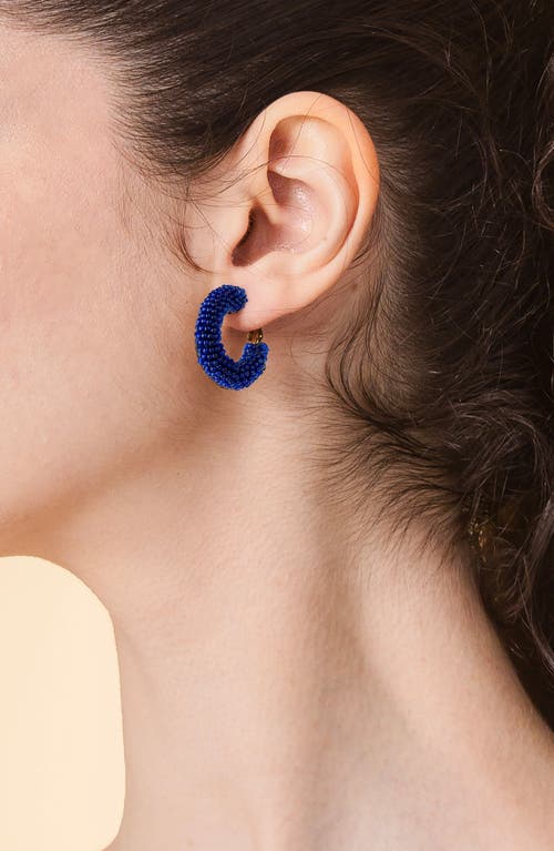 Deepa Gurnani Archie Hoop Earrings In Cobalt