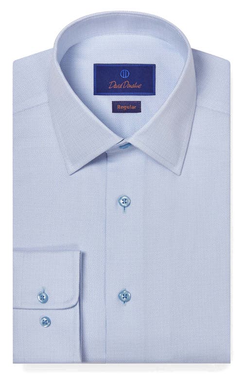 David Donahue Regular Fit Royal Oxford Textured Dress Shirt Sky/White at Nordstrom,