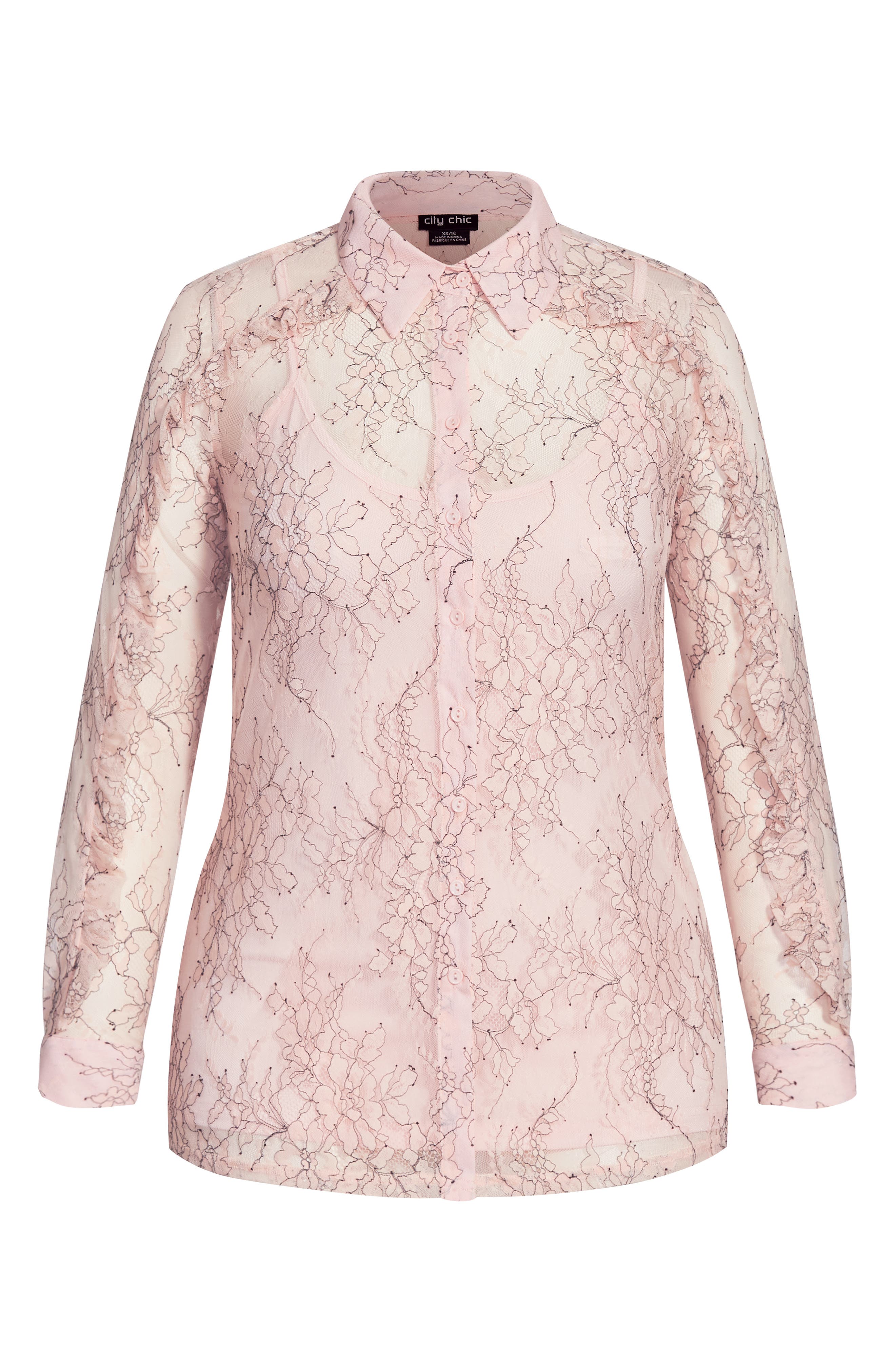 Plus size pink lace top Clearance