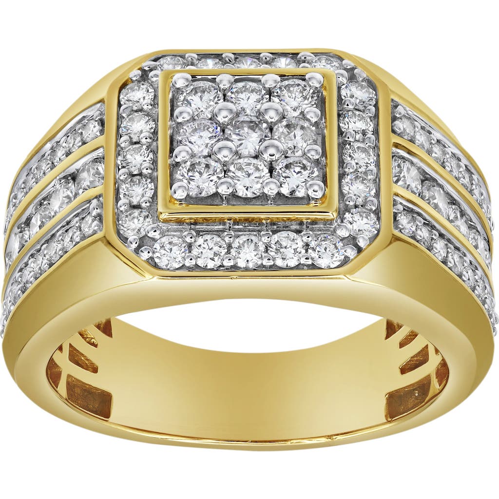 Luvmyjewelry Hexonic Deluxe 14k Yellow Gold Diamond Men Statement Ring In 14k Yellow Gold