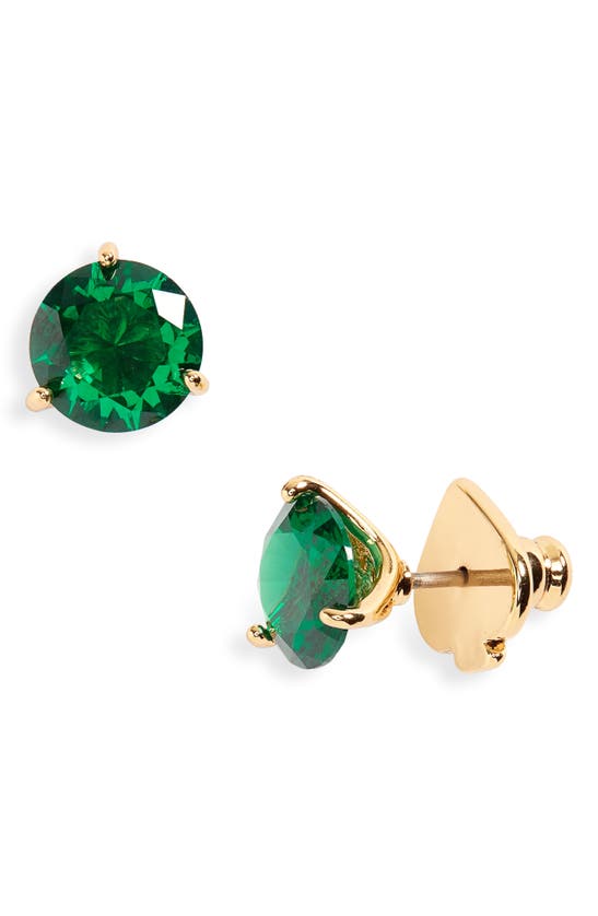 Kate Spade Trio Prong Studs In Emerald