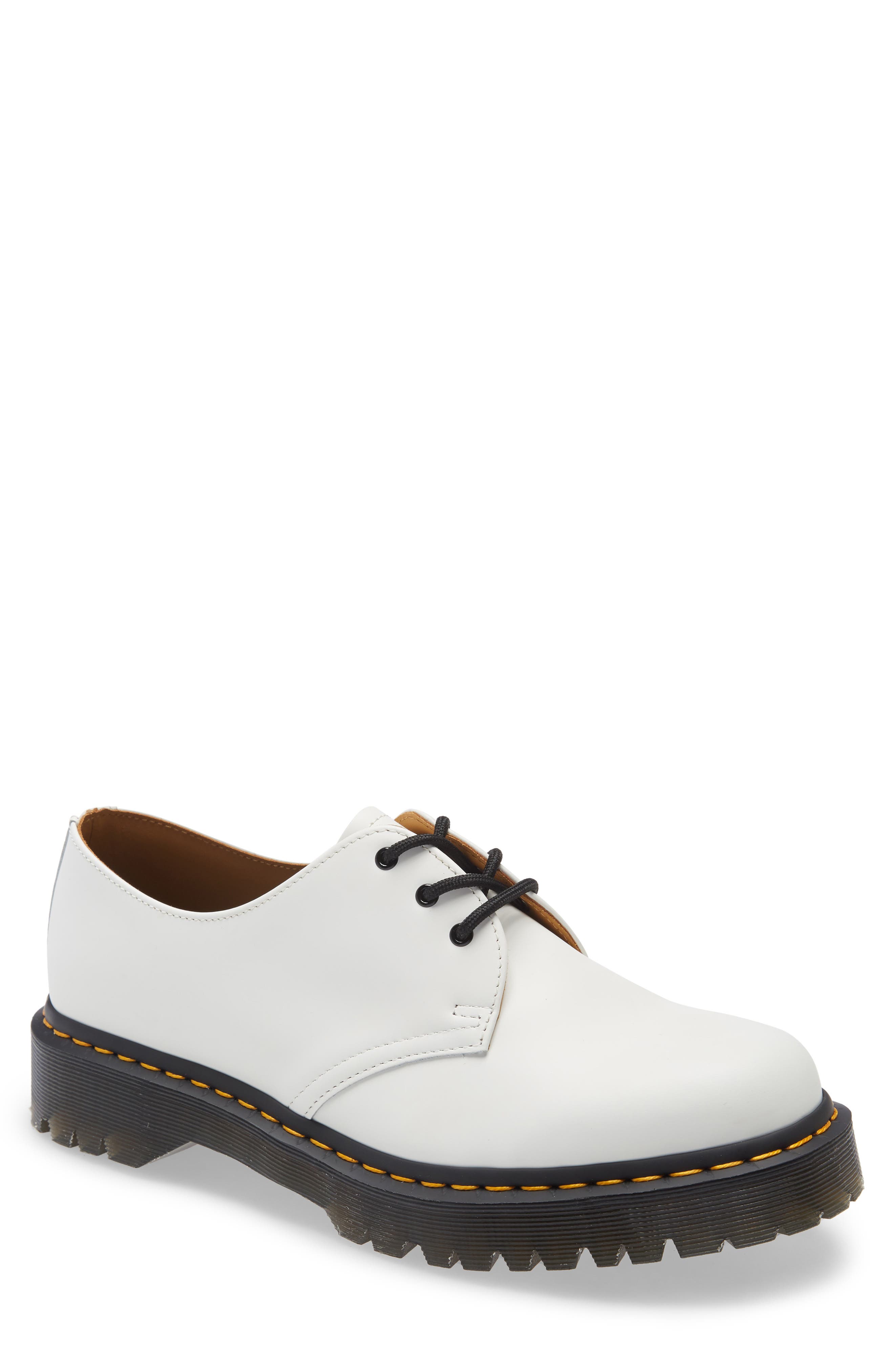 Dr. Martens Plain Toe Derby in White Leather at Nordstrom, Size 14Us
