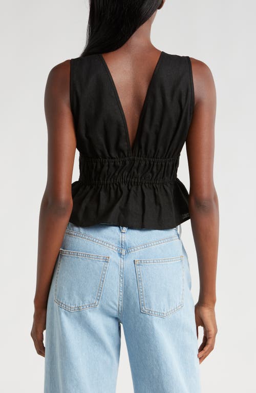 Shop Wayf Nadine Deep V-neck Sleeveless Top In Black