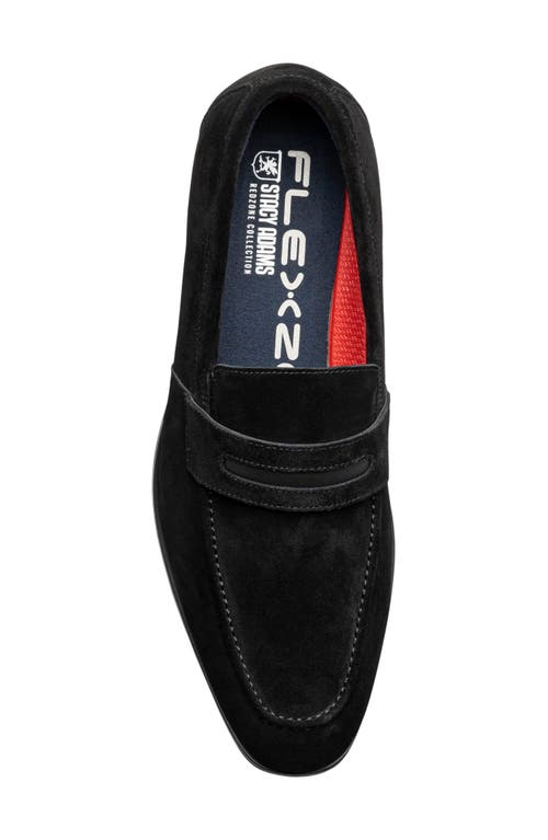 Shop Stacy Adams Burke Penny Loafer In Black Suede