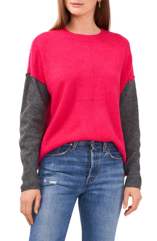 Vince Camuto Colorblock Sweater In Beetroot