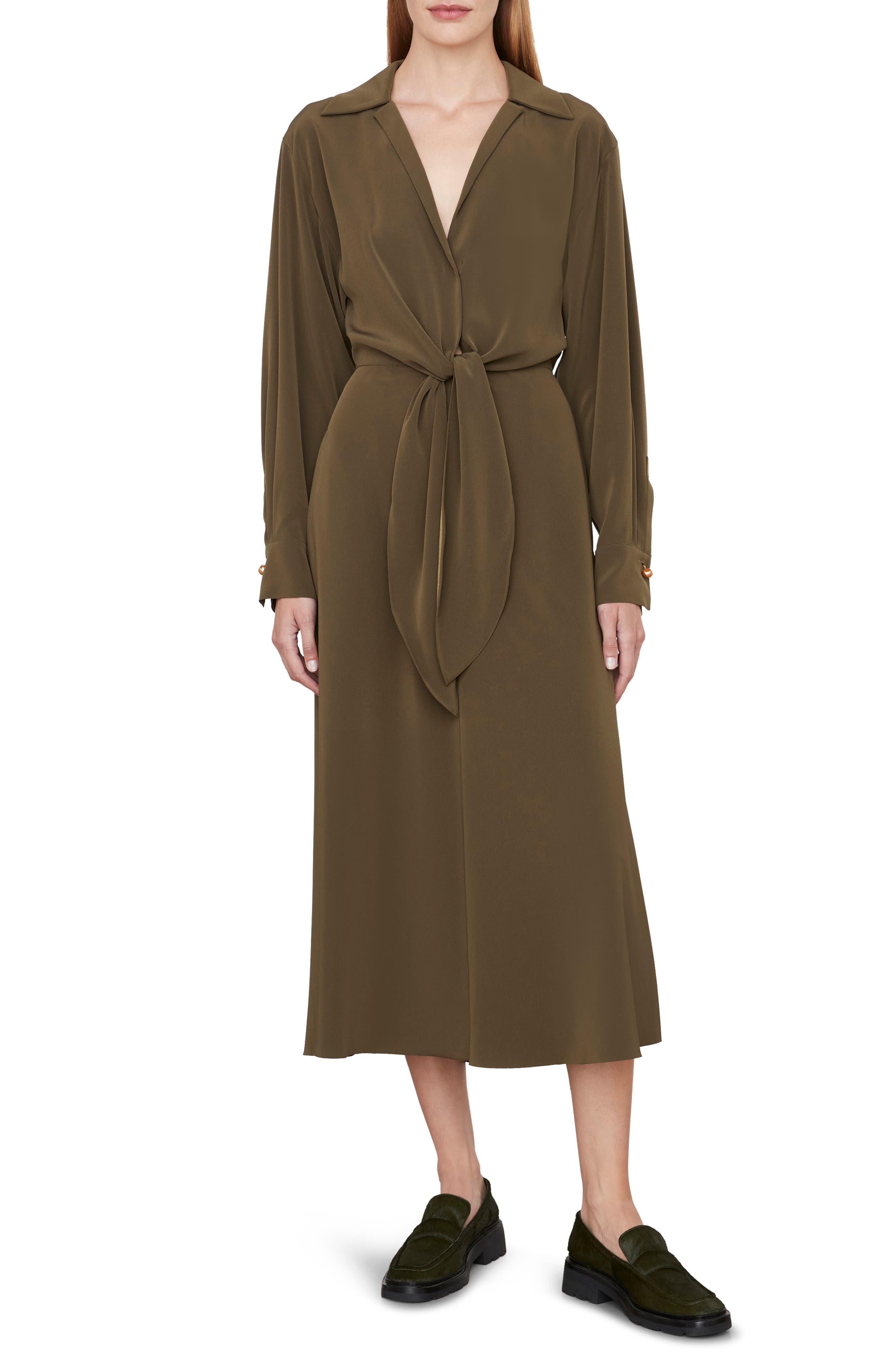vince wool cashmere ribbed wrap dress