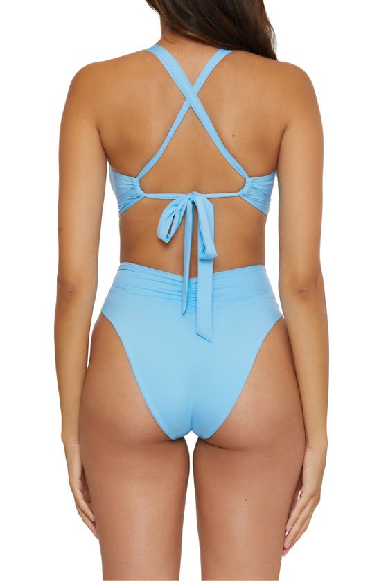 Shop Becca Color Code High Waist Bikini Bottoms In Ice Blue