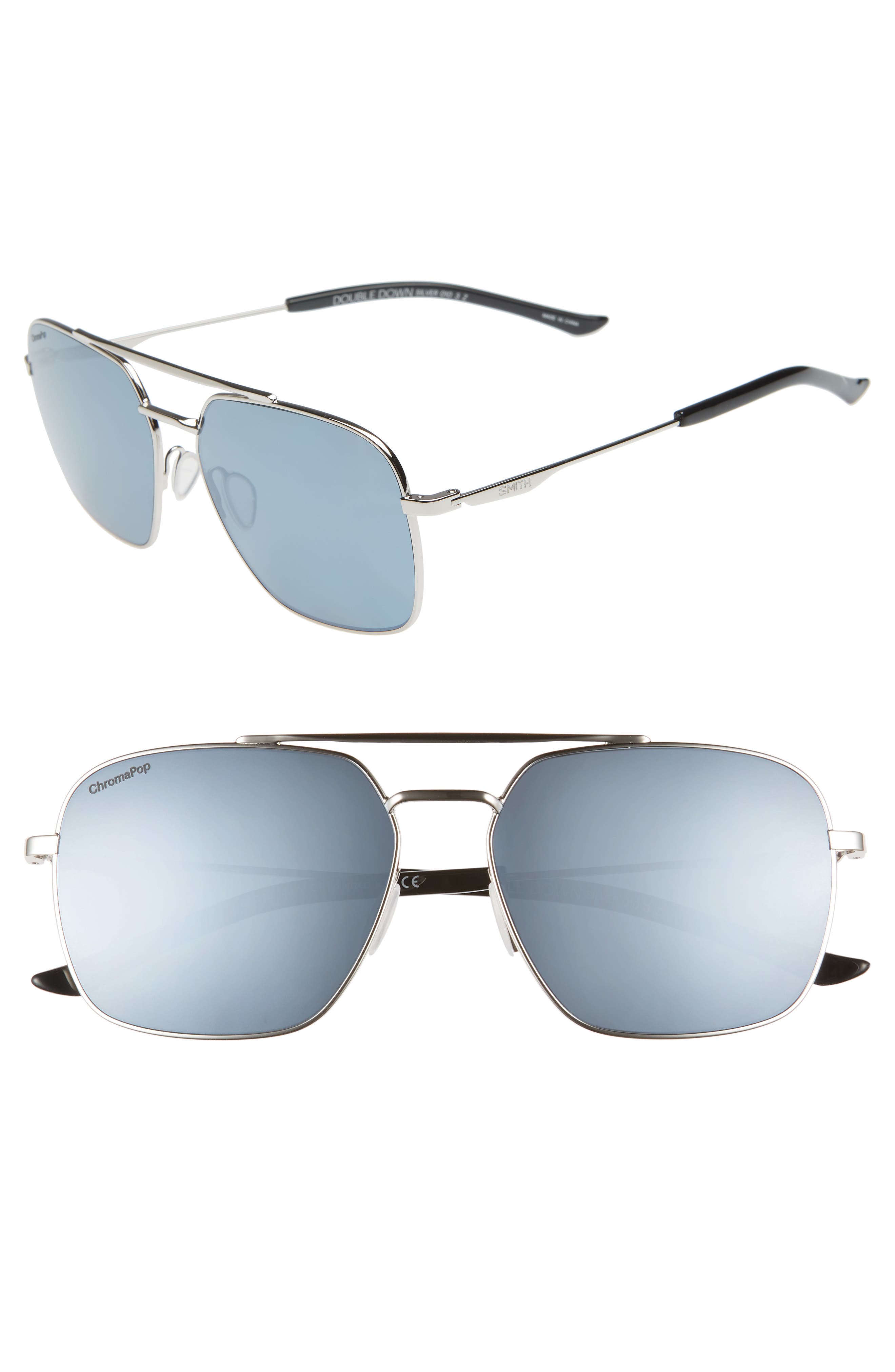 UPC 716736063522 product image for Women's Smith Double Down 58Mm Chromapop(TM) Polarized Navigator Sunglasses - Si | upcitemdb.com