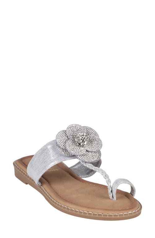 Shop Good Choice New York Blossom Floral Sandal In Silver