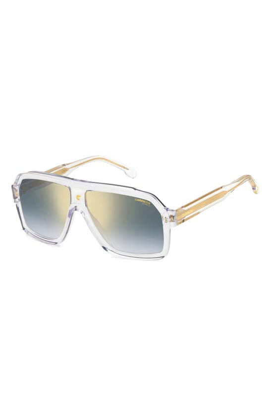 Shop Carrera Eyewear 60mm Gradient Polarized Rectangular Sunglasses In Natural