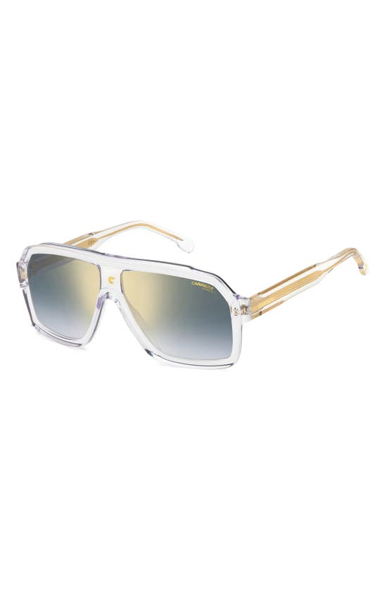 Carrera Eyewear 60mm Gradient Polarized Rectangular Sunglasses In Natural