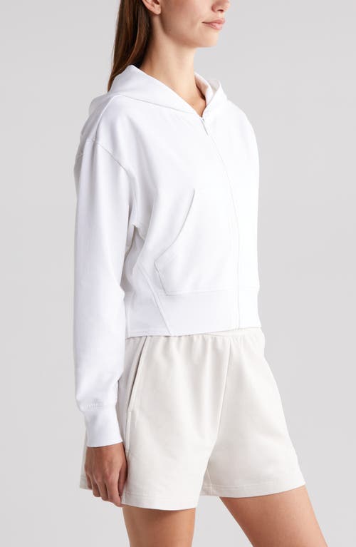 Shop Zella Swoop Full Zip Hoodie In White