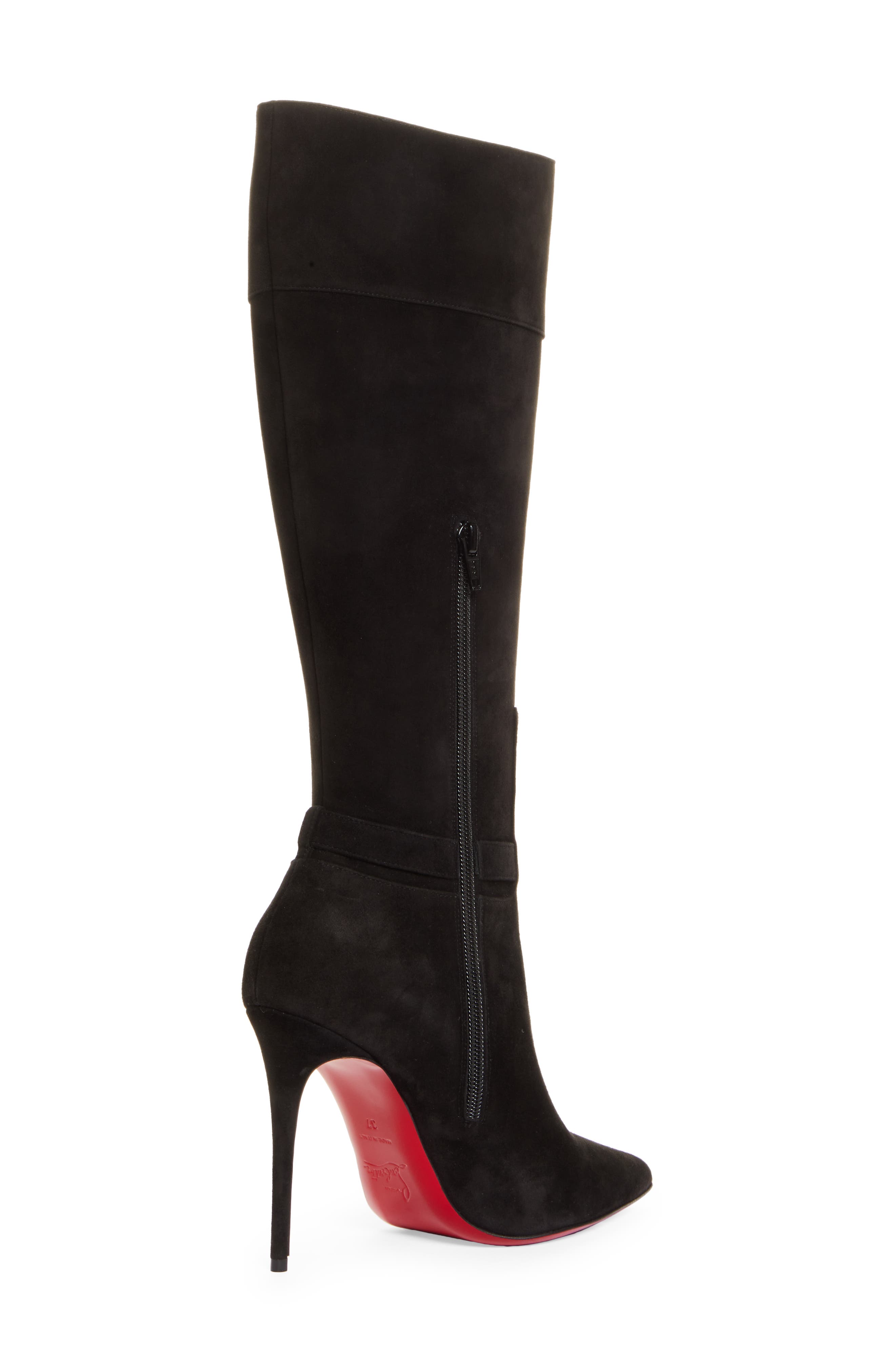 louboutin black knee high boots