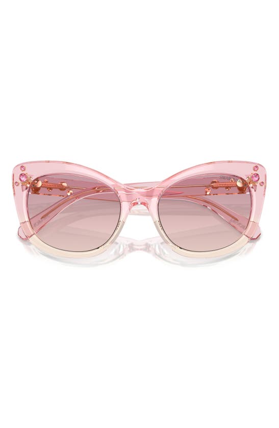 Shop Swarovski 55mm Cat Eye Sunglasses In Pink