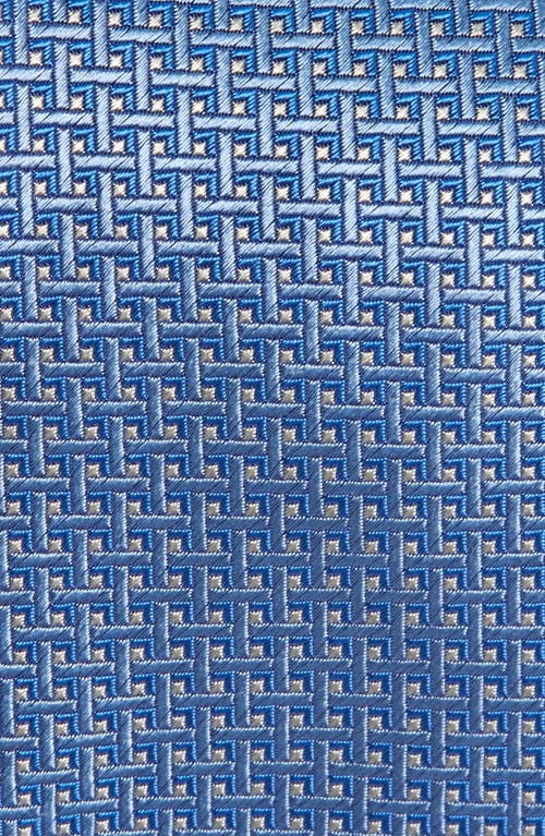 David Donahue Geometric Pattern Silk Tie In Sky