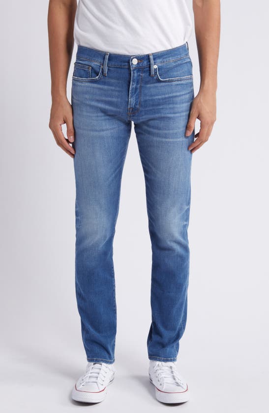 Frame Modern Belt-loops Straight-leg Regular-fit Stretch Recycled-denim-blend Jeans In Palermo