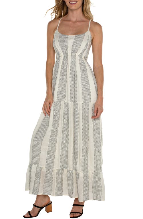 Liverpool Los Angeles Print Racerback Maxi Dress in Vntg Wht Blk St at Nordstrom, Size Small