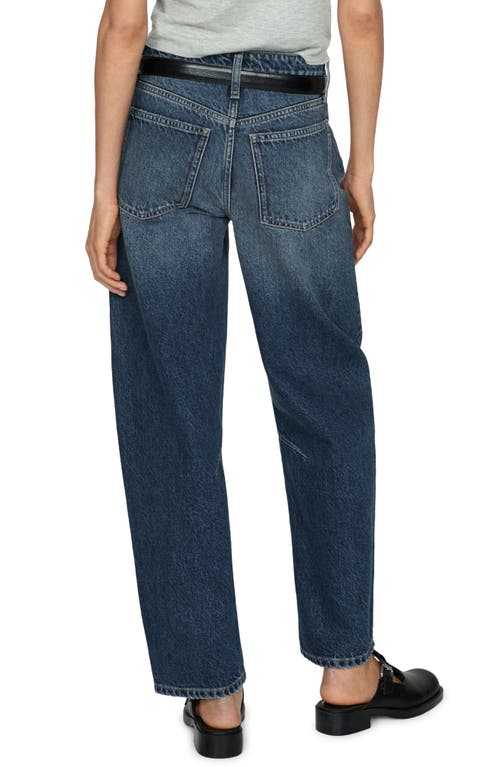 Shop Mango High Waist Slouchy Barrel Jeans In Open Blue