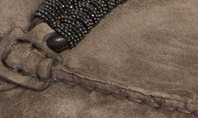 Brunello Cucinelli Suede Monili Driver Loafers In Dark Grey