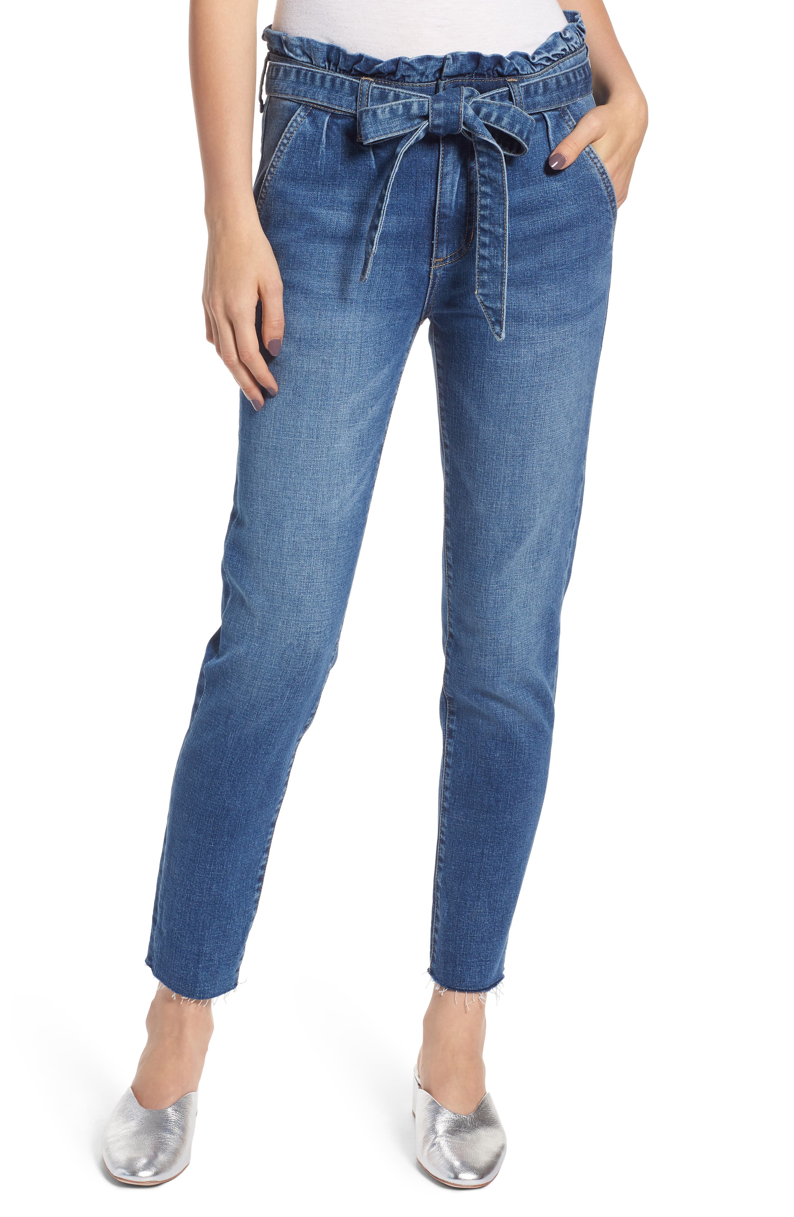 paperbag waist denim jeans