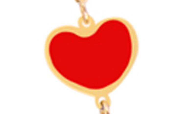 Shop House Of Frosted Heart Station Chain Necklace In Coral
