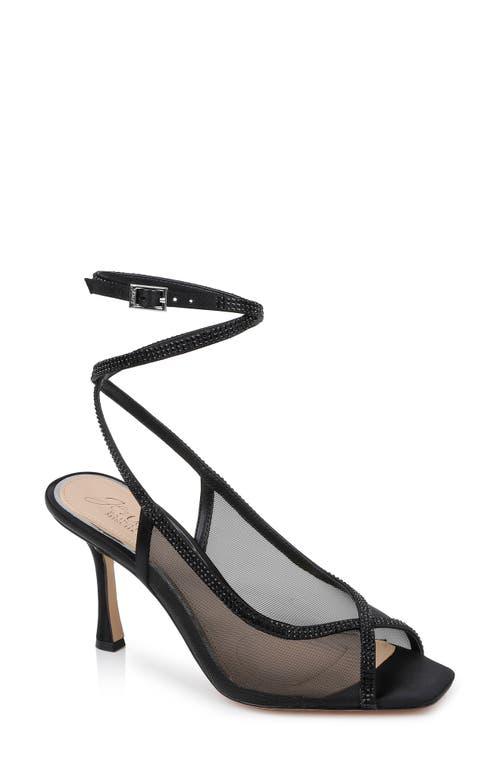 Shop Jewel Badgley Mischka Tamera Ankle Strap Sandal In Black Mesh