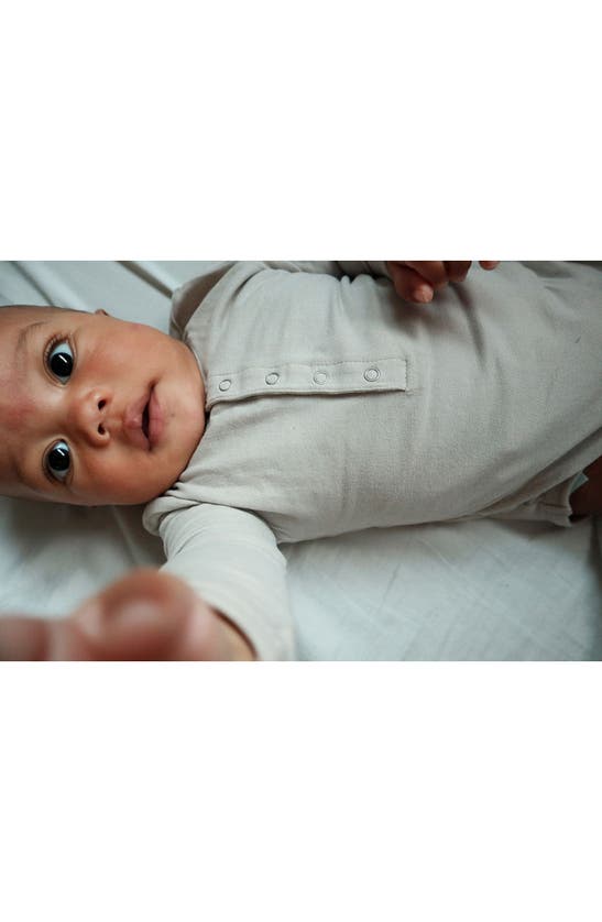 Pehr Essential Long Sleeve Organic Cotton Bodysuit In Soft Sea