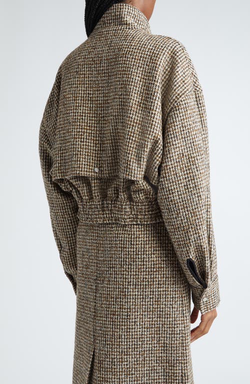 Shop A.l.c . Harrison Houndstooth Crop Jacket In Cream/brown