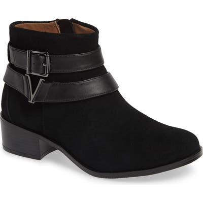 Vionic Mana Buckle Strap Bootie, Black