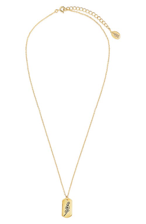 Sterling Forever Birth Flower Pendant Necklace In Gold/march