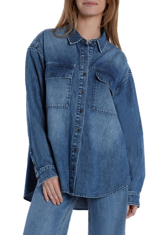 Wash Lab Denim Oversize Denim Shirt in Blue Ice