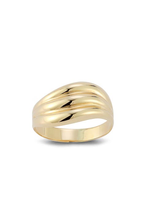 14K Gold Wave Ring