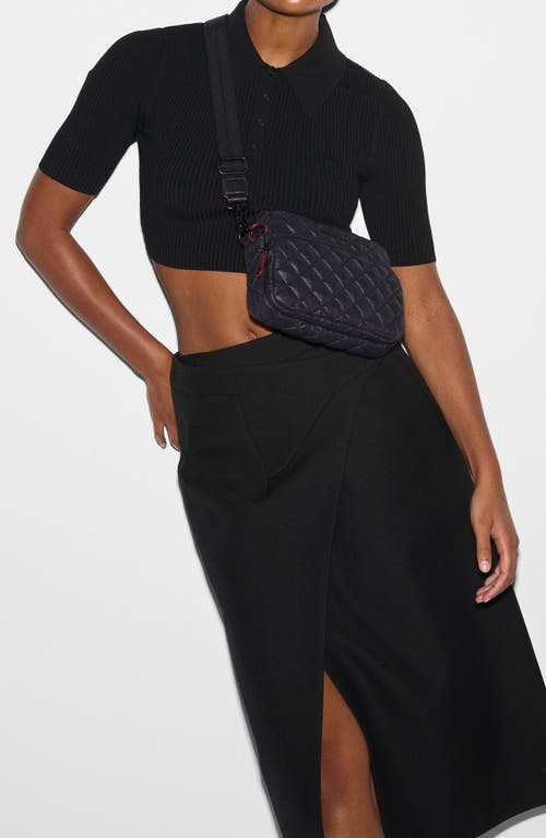 Mz Wallace Metro Small Quilted Camera Crossbody Bag In Black