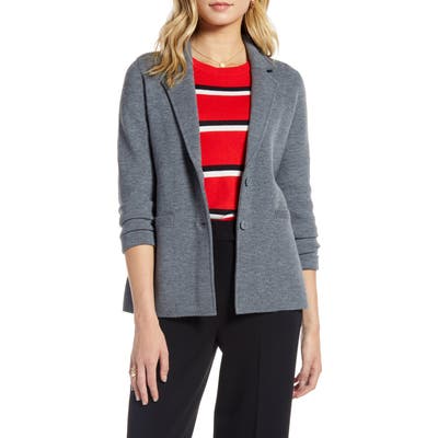 1901 Stretch Wool Blend Sweater Blazer, Grey