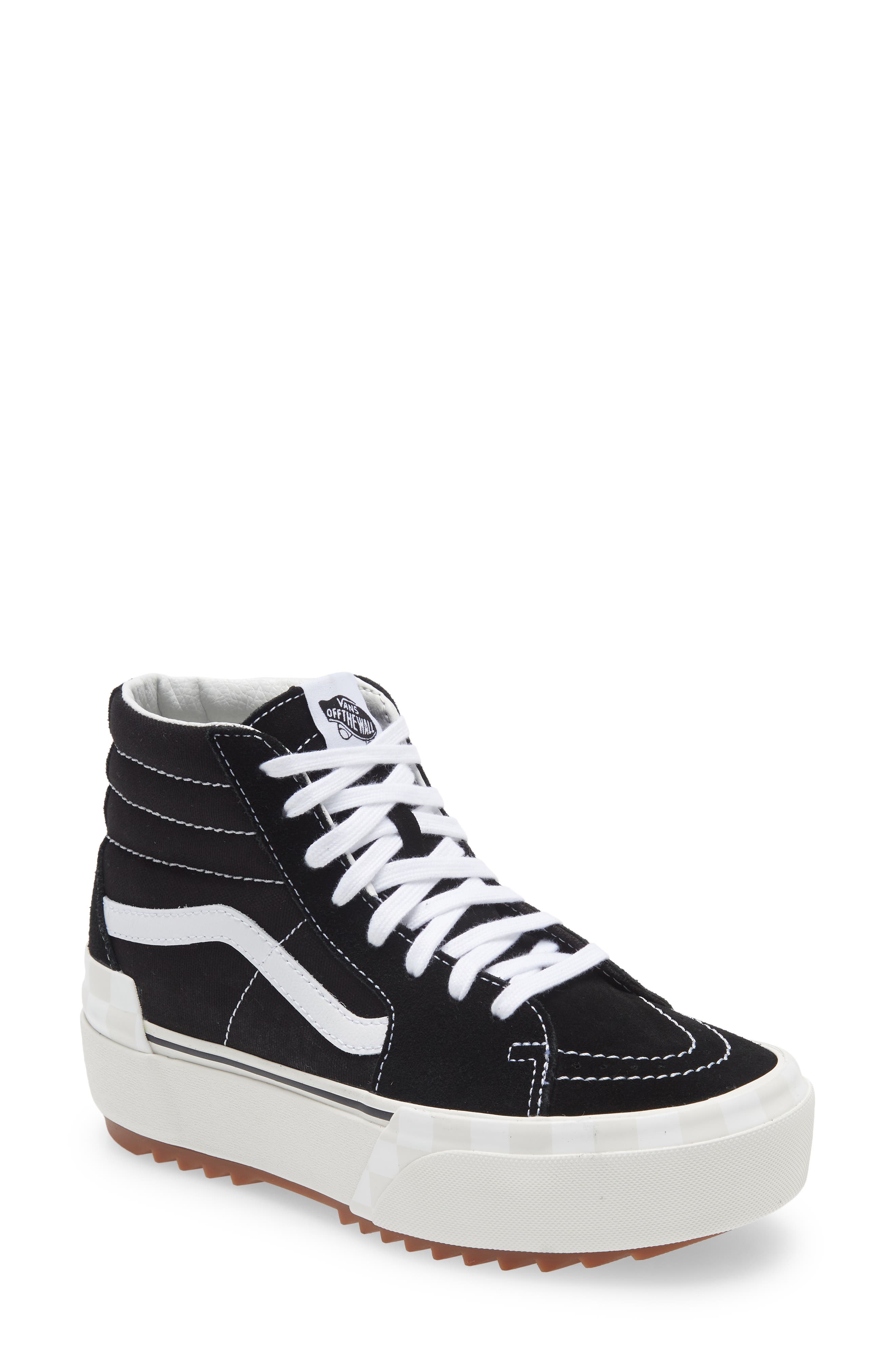 black canvas high top vans