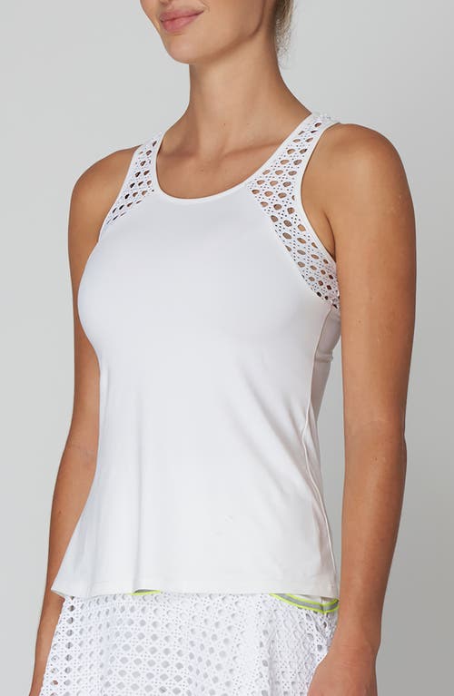 Shop L'etoile Sport Pointelle Trim Tank In White