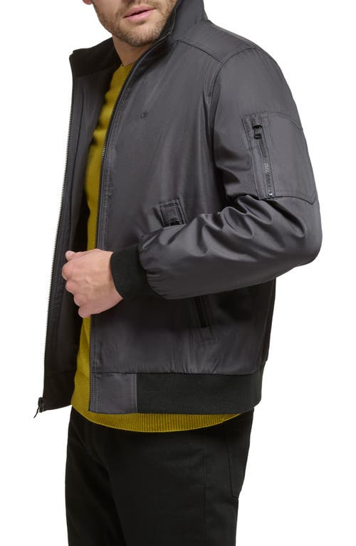 Shop Calvin Klein Classic Water Resistant Bomber Jacket In Iron