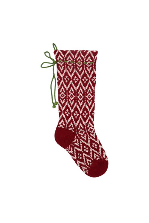 Melange Collection Red Patterned Stocking In Red
